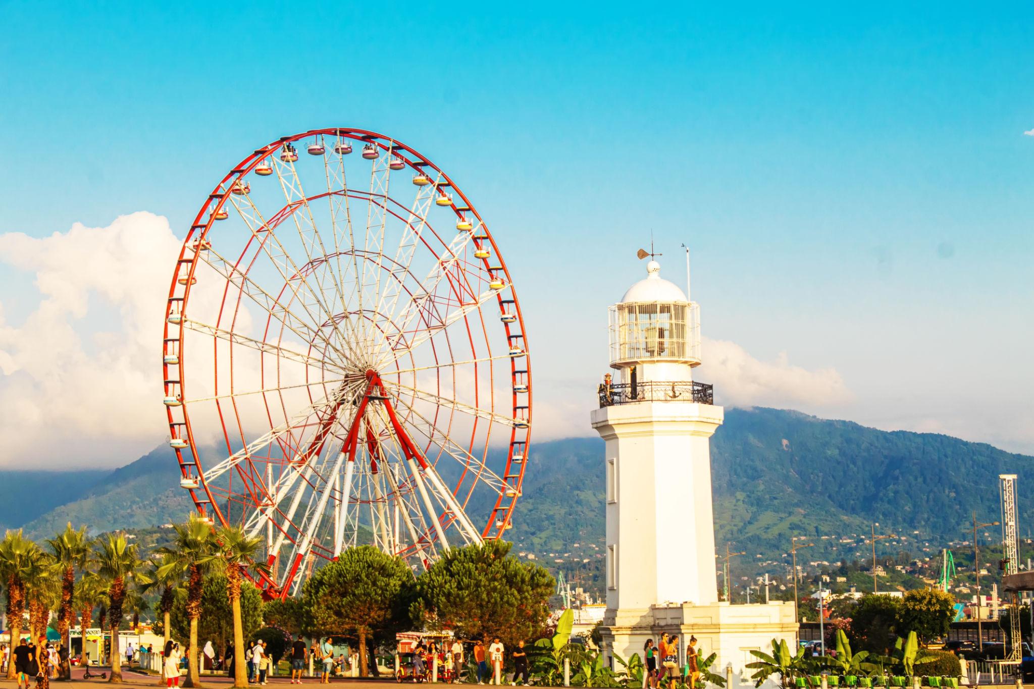 Batumi seafront and mountains, Georgia