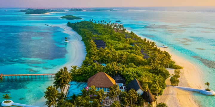 Malé and Maldives island aerial view